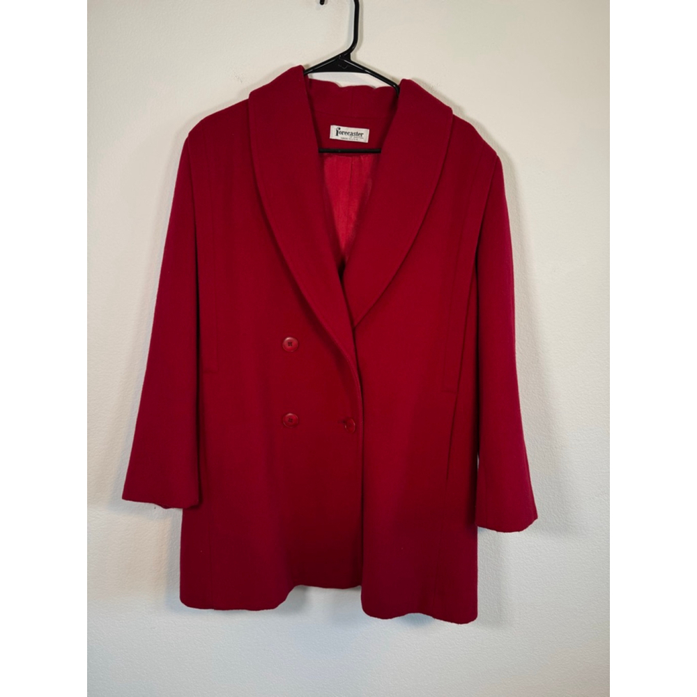 Women's Forecaster of Boston Red Double Breasted Wool‎ Blend Coat Size 10